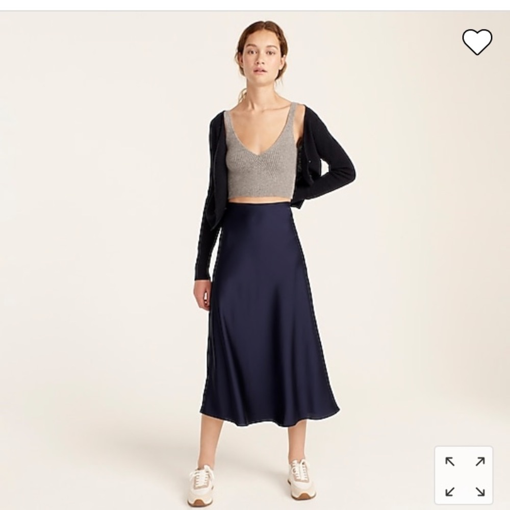 J Crew Silk Slip On Skirt in Sky Blue, size S